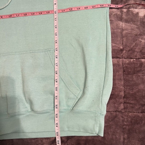 Eighty Eight Brand Medium Teal Aqua Hoodie Pullover Sweatshirt Skulls Sunflowers - Picture 11 of 14